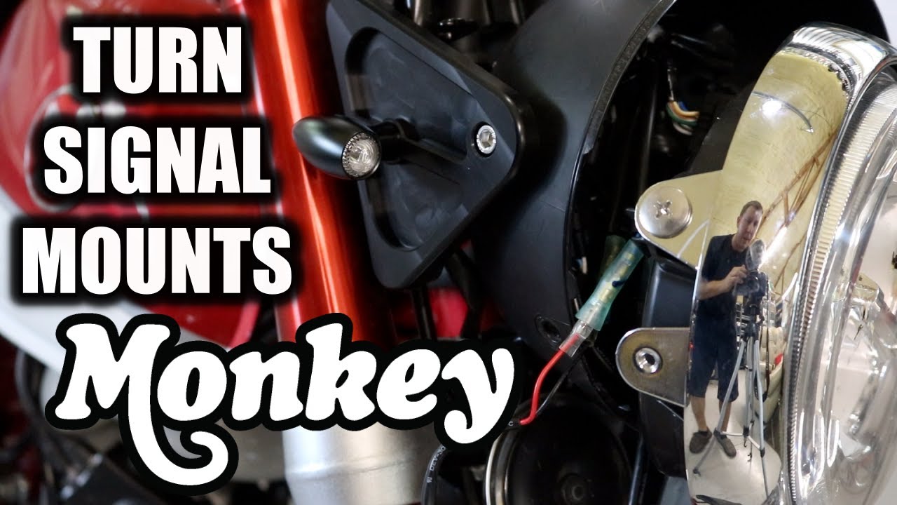 Установка переднего указателя поворота MNNTHBX на Honda Monkey 2019 года.