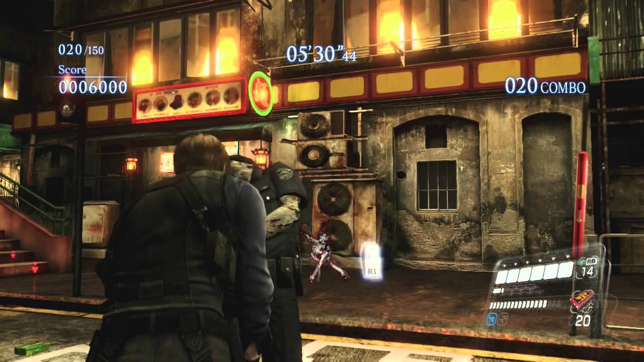 Resident Evil 6 - Mercenaries Mode [Urban Chaos] Leon S Rank gameplay HD