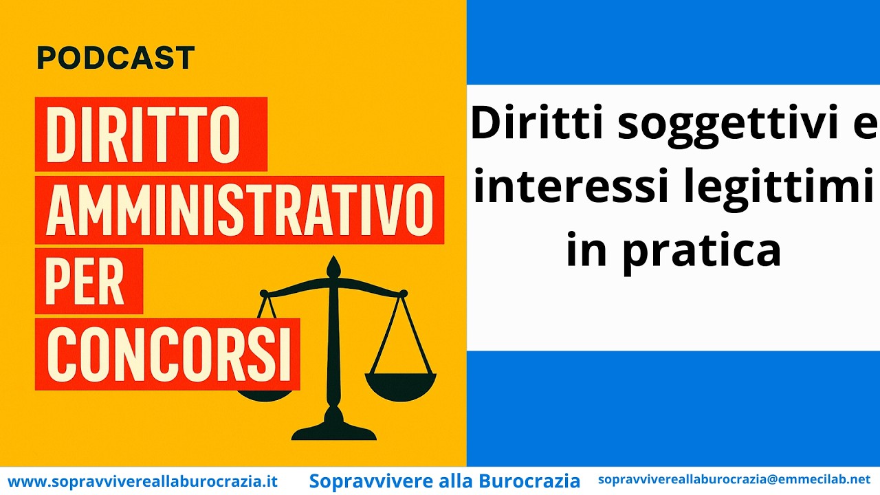 PODCAST DIRITTO AMMINISTRATIVO |  Diritti soggettivi e interessi legittimi in pratica