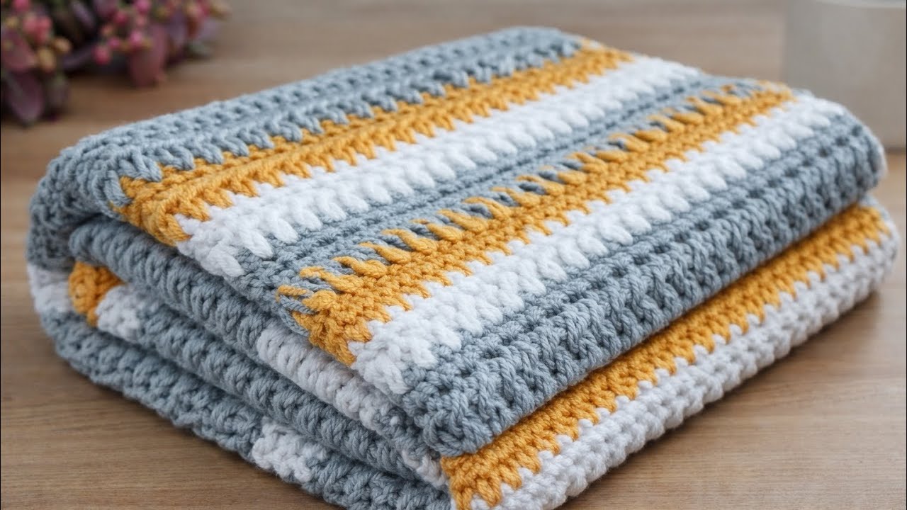 BABY BLANKET PATTERN 🥰 Step by step #diy #handmade #tutorial #örgü #art #yarn #designer #knitting 