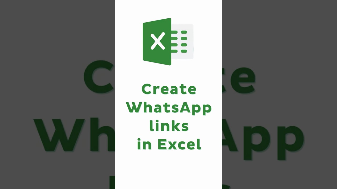 Create Whatsapp links in Excel (In 20 Seconds) #shorts #excel