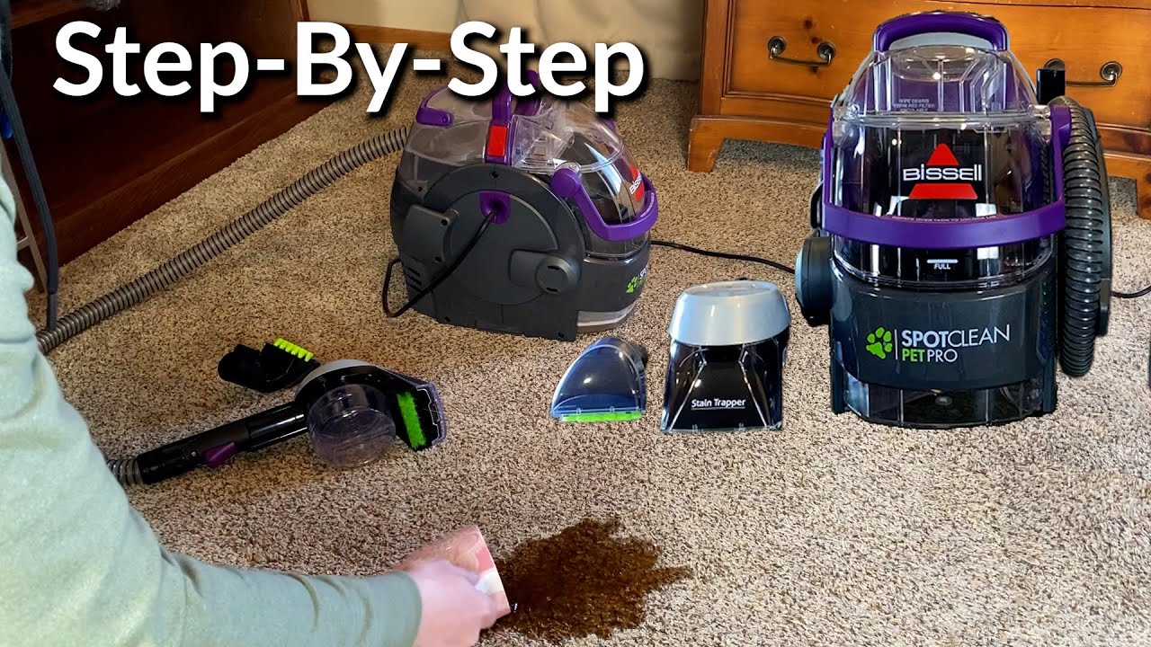Как использовать портативный очиститель ковров Bissell Spotclean Pet Pro