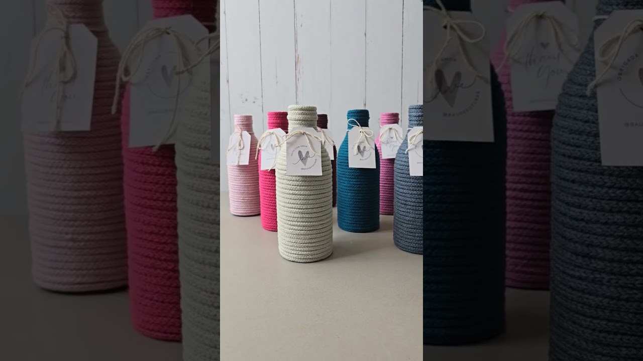 vaso decorativo em tricotin