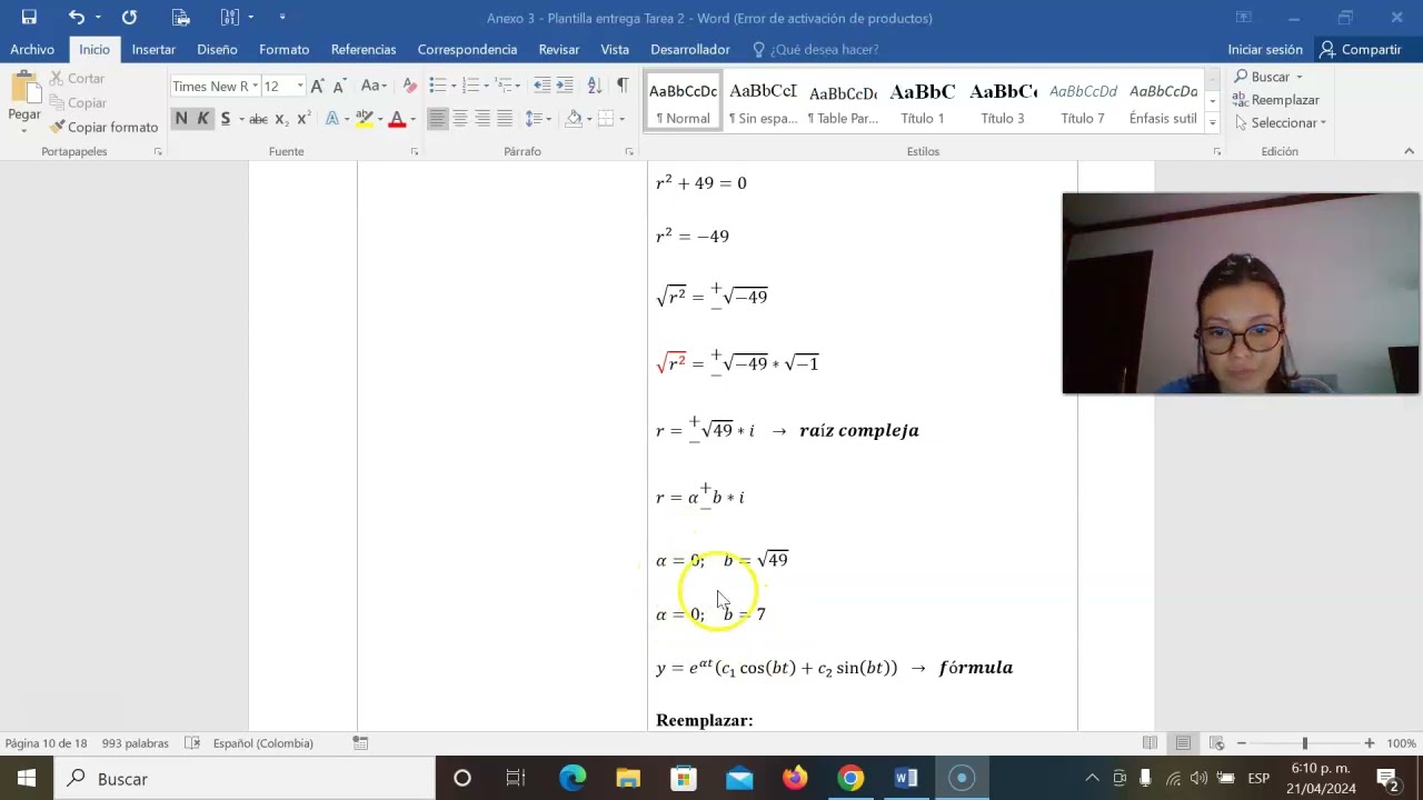 ejercicio 5, letra B. Péndulo Simple