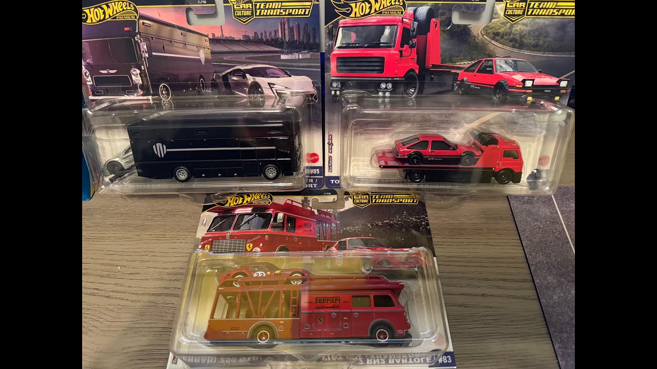 Hot Wheels Team Transport 83-85 Ferrari, Toyota, Lyken