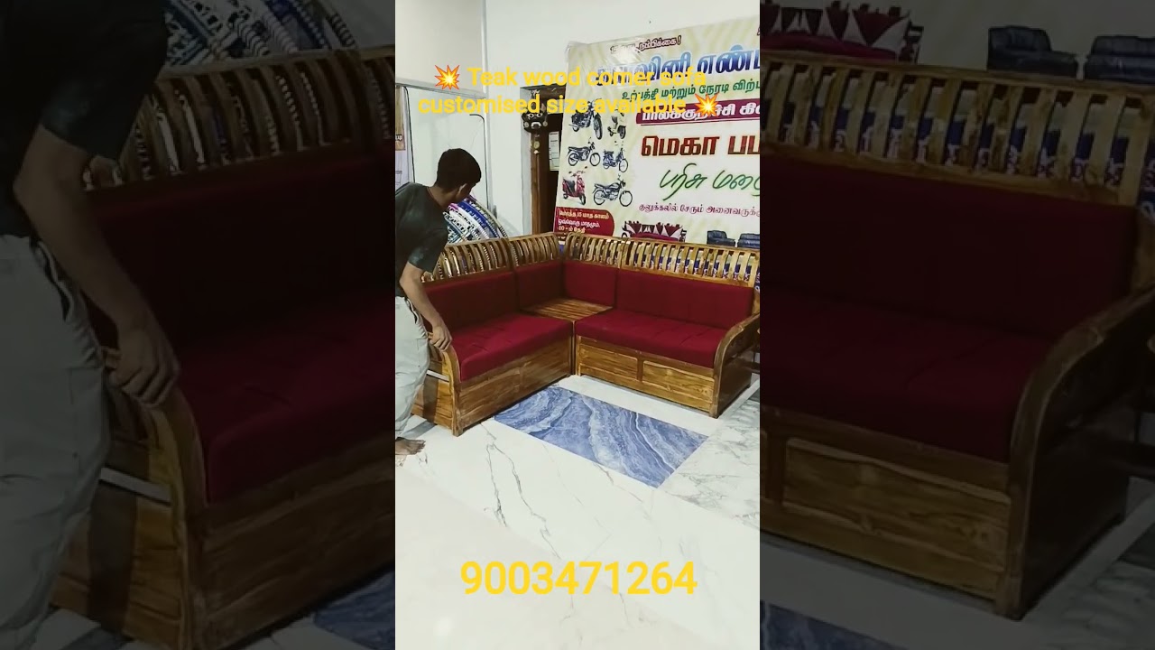 💥 Teak wood corner sofa 💥 customized size💥 manufacturering factory 🏭 outlet🔥free delivery 🚚 offer