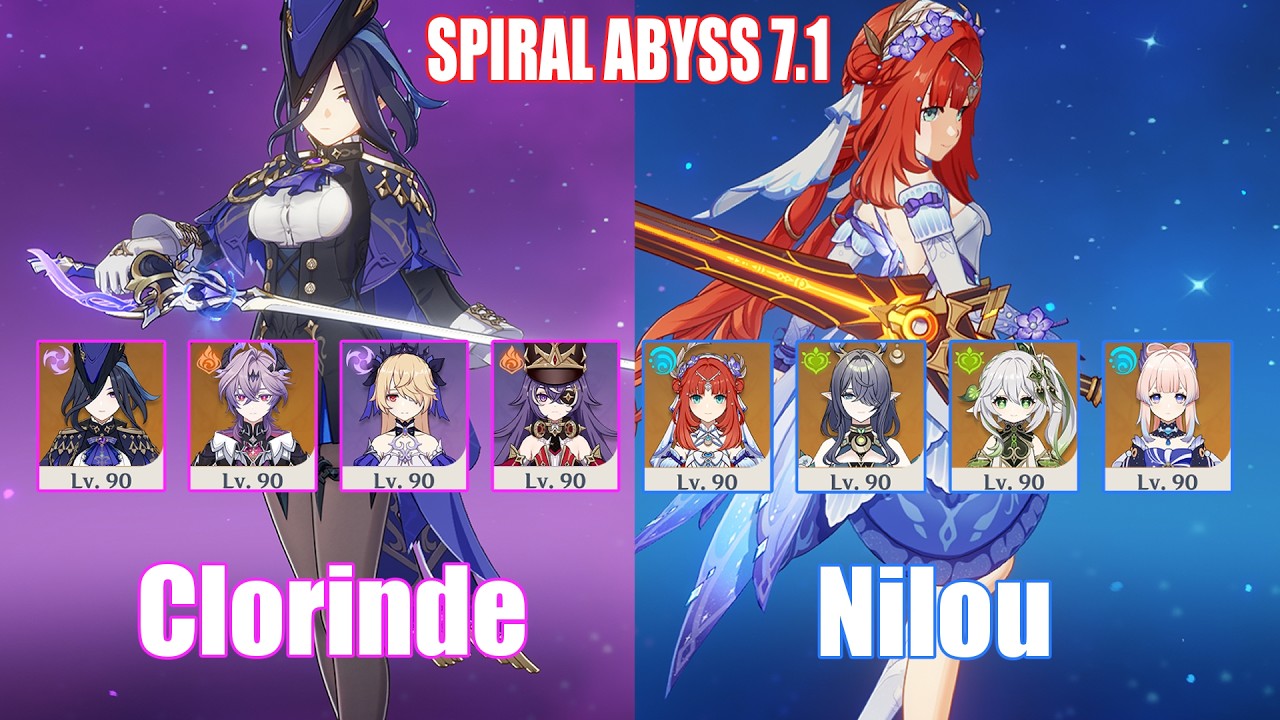 C0 Clorinde Hexerei Overload & C0 Nilou Lunar Bloom | Spiral Abyss 7.1 | Genshin Impact