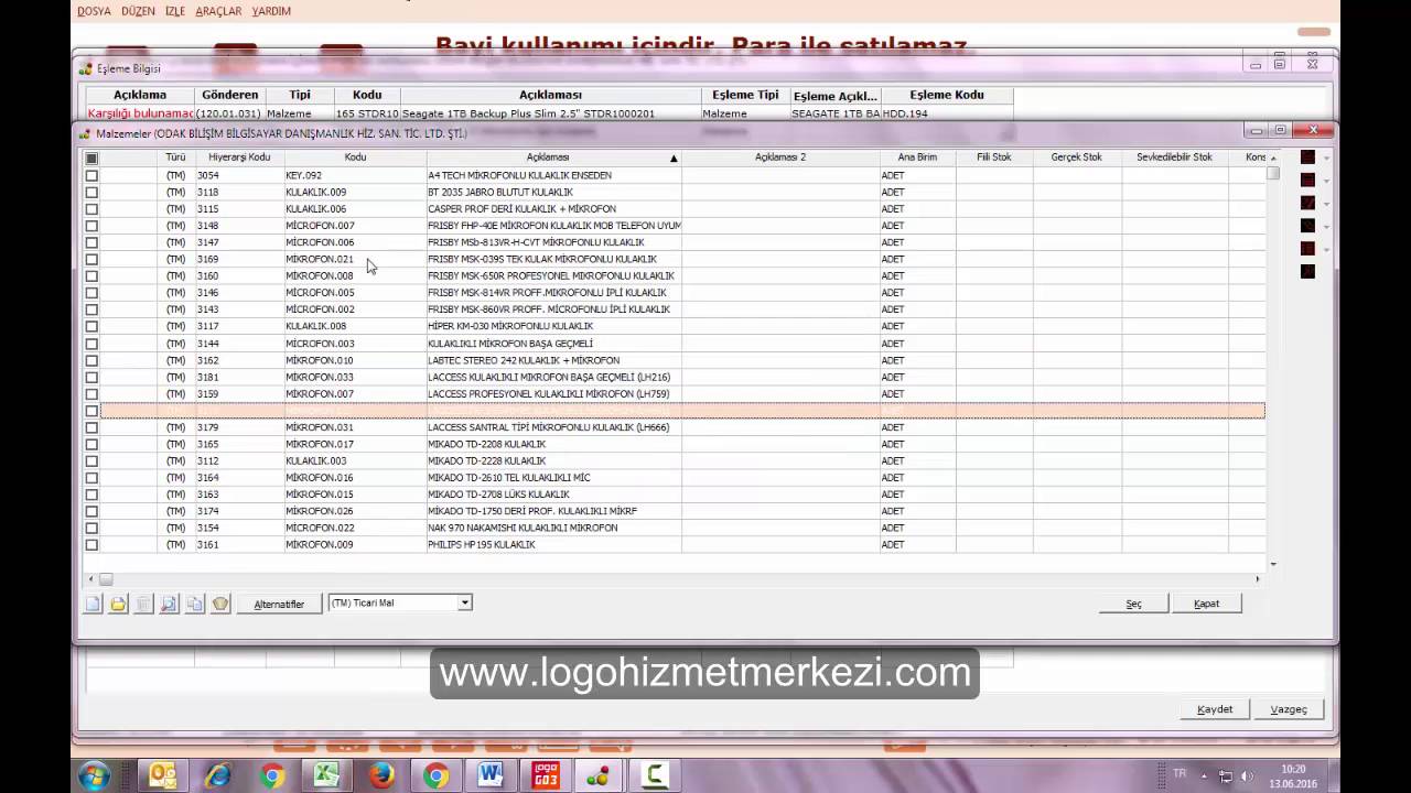 logo connecte gelen efaturayı kaydetme
