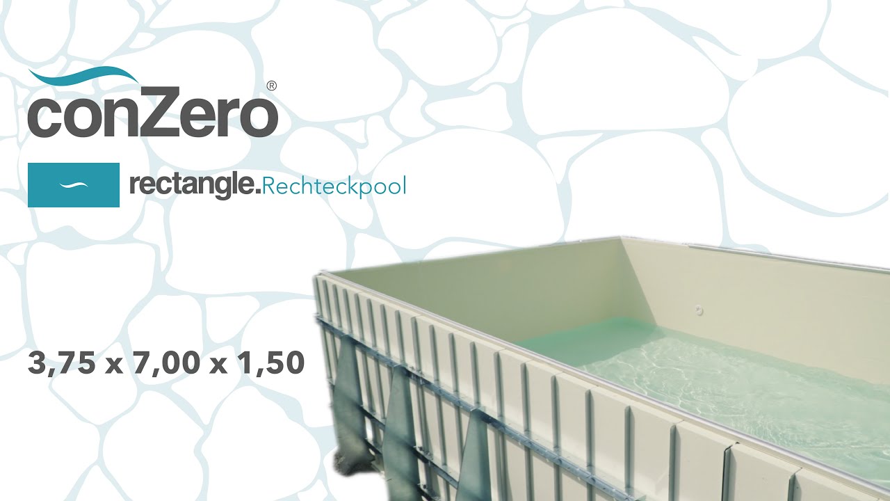 conZero Rechteckpool 3,75 x 7,00 x 1,50 mit Gegenstromanlage