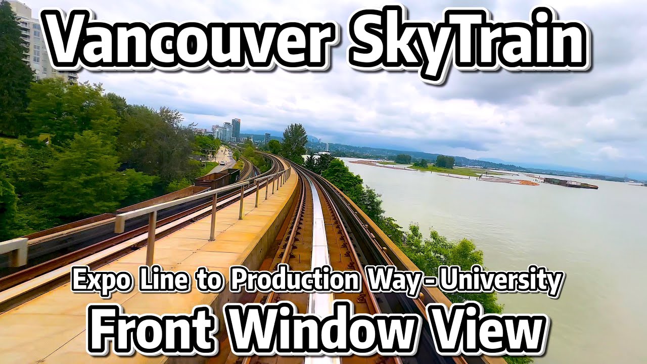 ⁴ᴷ⁶⁰ Vancouver SkyTrain Front Window View - Expo Line to Production Way-University
