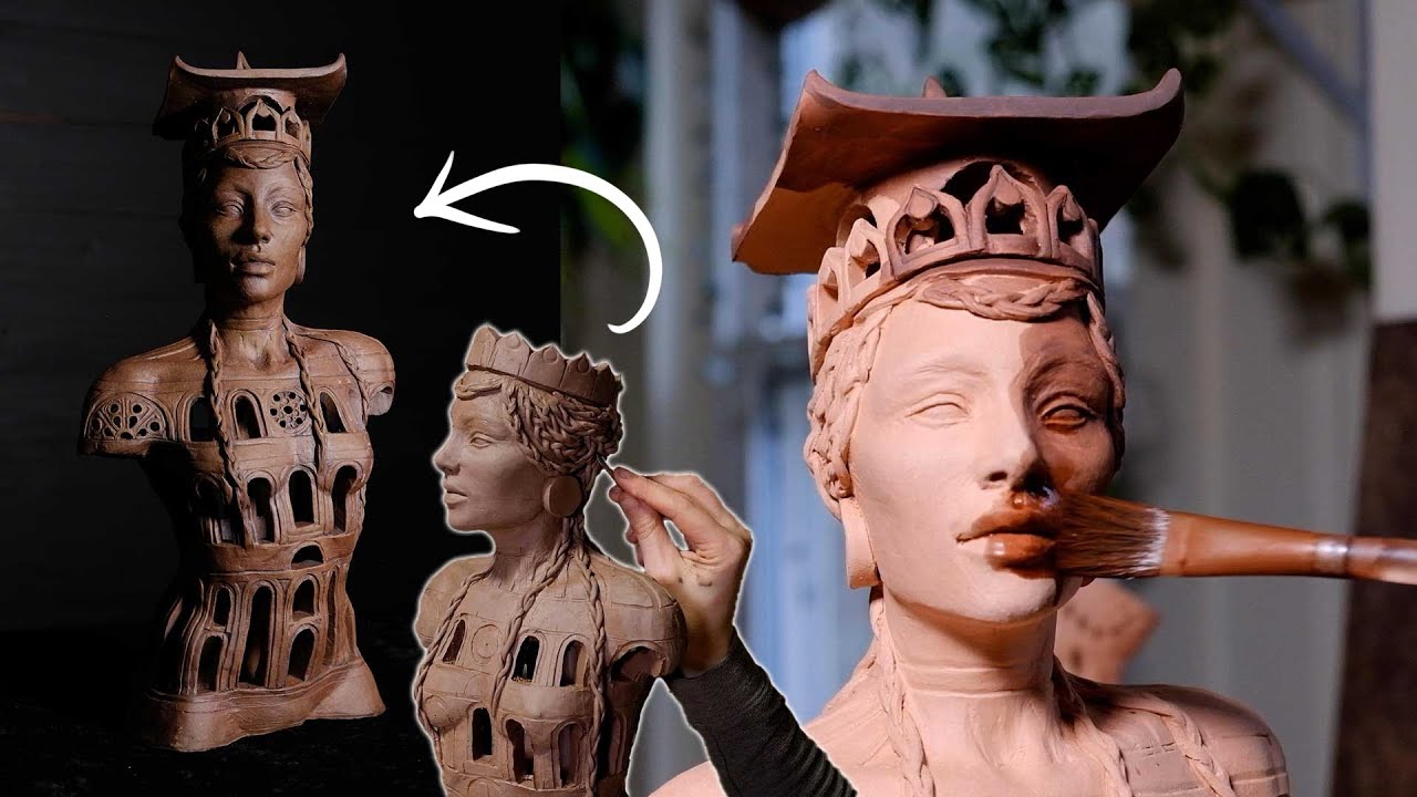 Sculpting, Painting & Firing a Temple Goddess Ceramic Sculpture