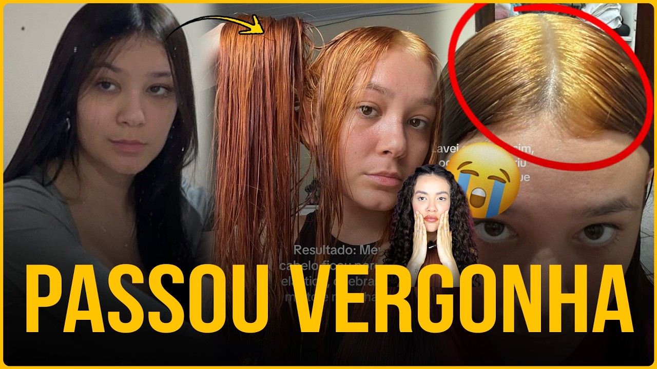 TENTOU FICAR RUIVA EM CASA E DESTRUIU O CABELO! TINTA PRETA 😭