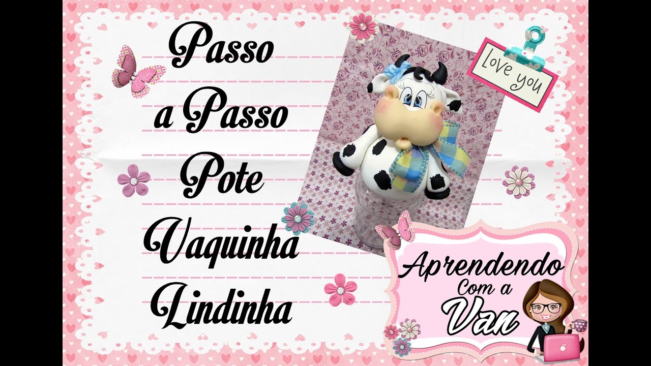 (DIY) POTE VAQUINHA LINDINHA em Biscuit COM MOLDE MINI PETS G
