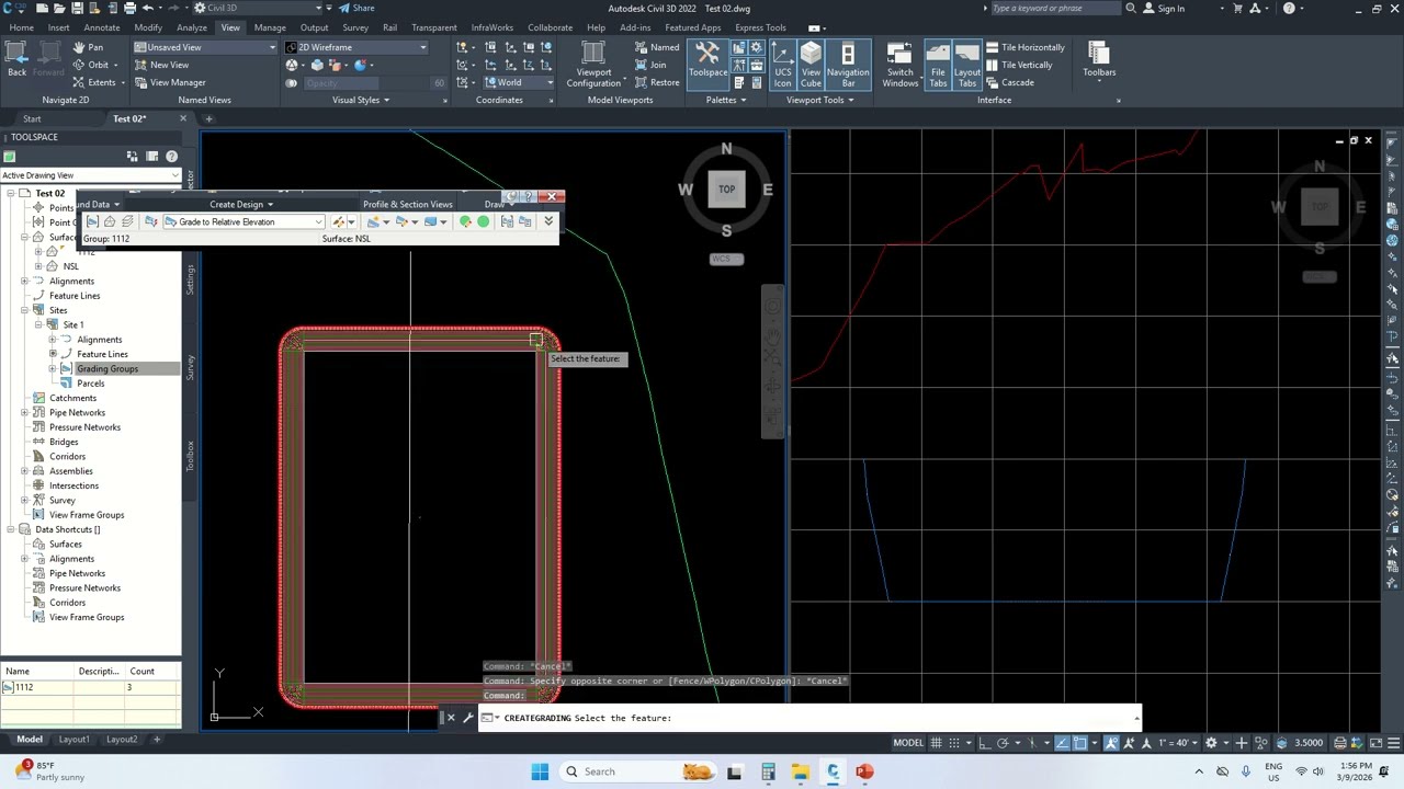 Create Grading in Civil 3d