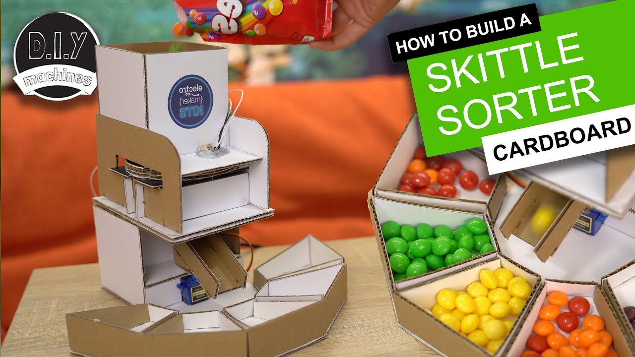 DIY Cardboard Skittle Sorting Machine - Arduino