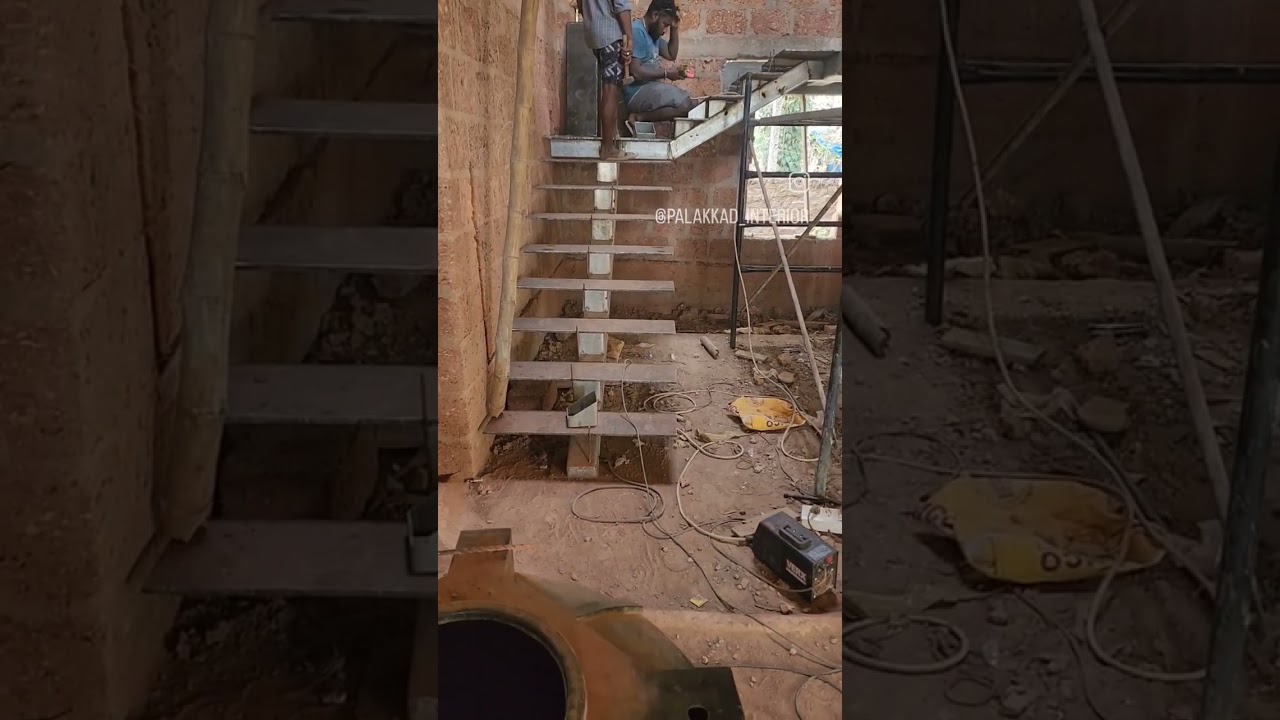 metal staircase work #interiordesign #staircase #home #status #model #construction #kitchen
