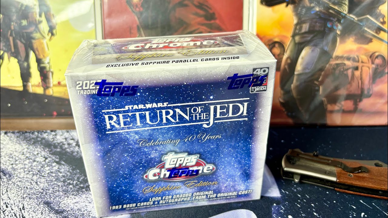 👀😱 Распаковка коллекционной коробки Topps Chrome Sapphire Star Wars Return of the Jedi 2023 года!