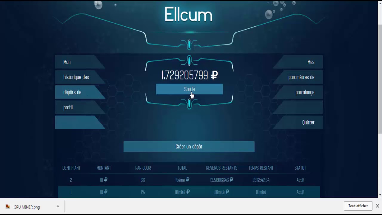 ellcum  get bonus 10 rouble free mining, withdrawal of 1.50 ruble