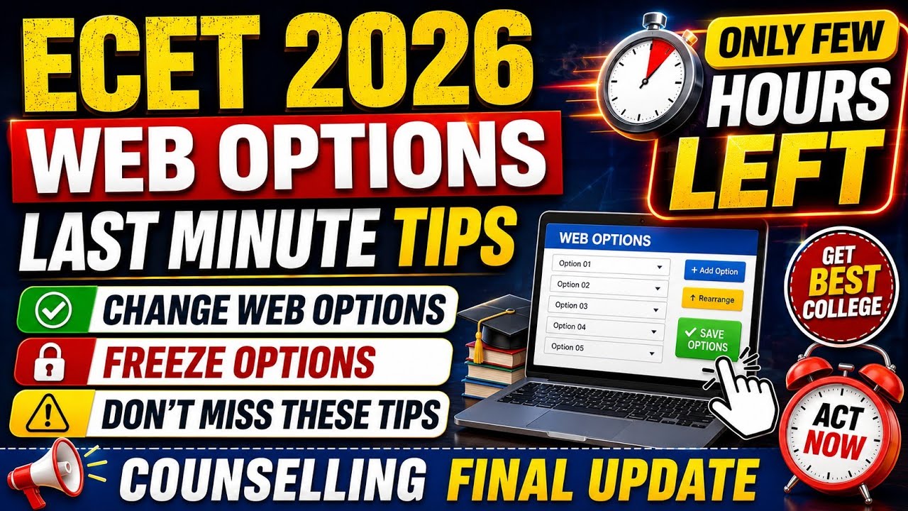 ECET 2026 Web Options Explained | Change & Freeze Options | Last Minute Counselling Tips