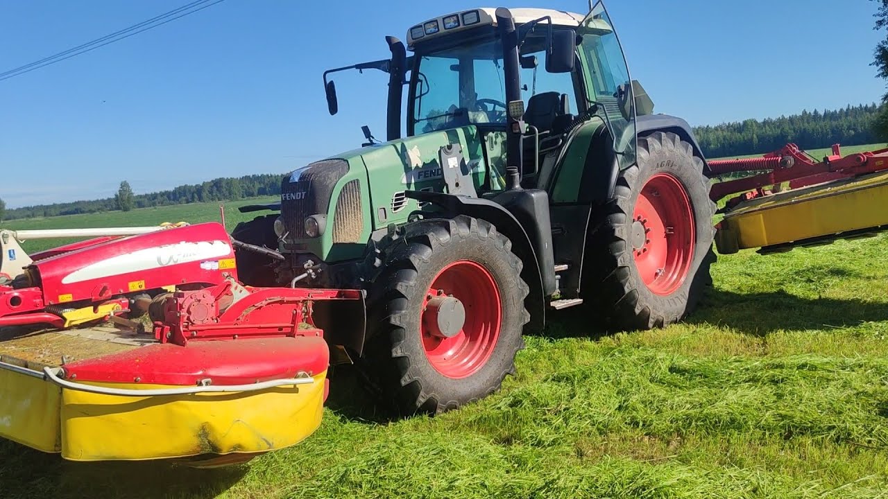 Heinän niittoa Fendt / Pöttinger