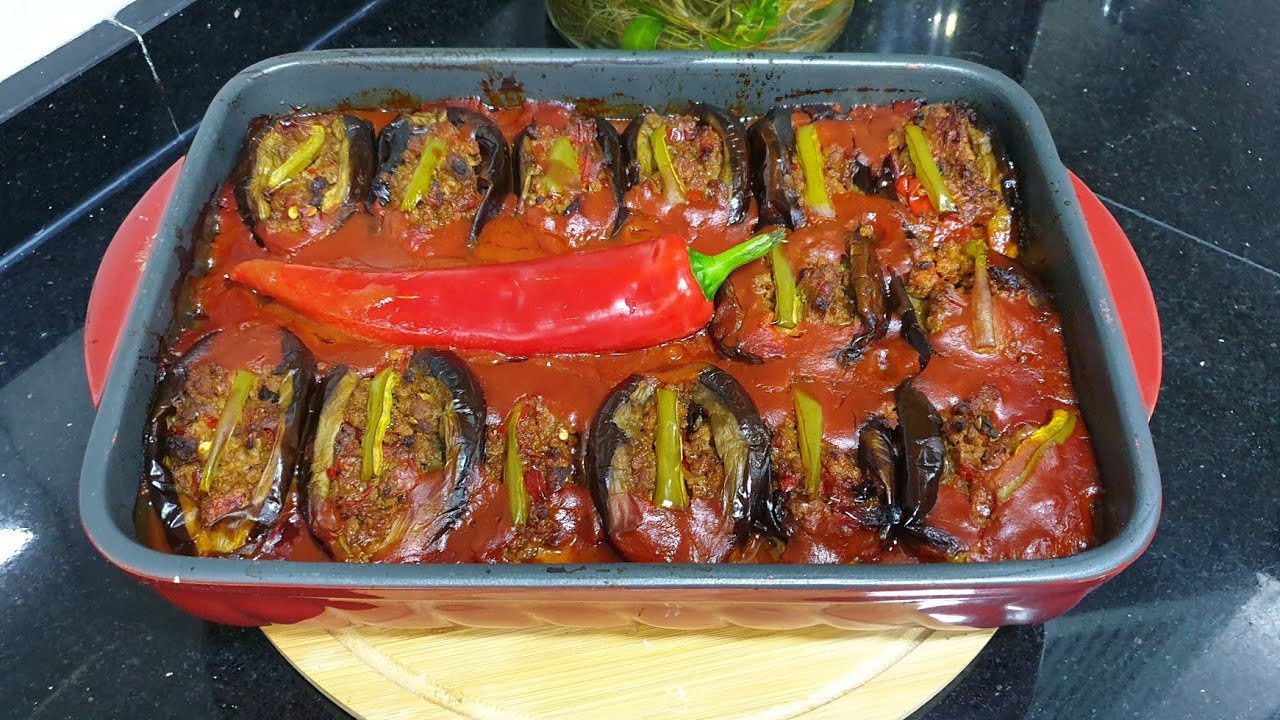 طريقة عمل شيخ محشي الباذنجان المشوي بطريقة صحية طبق مميز سهل ولذيذ جدا