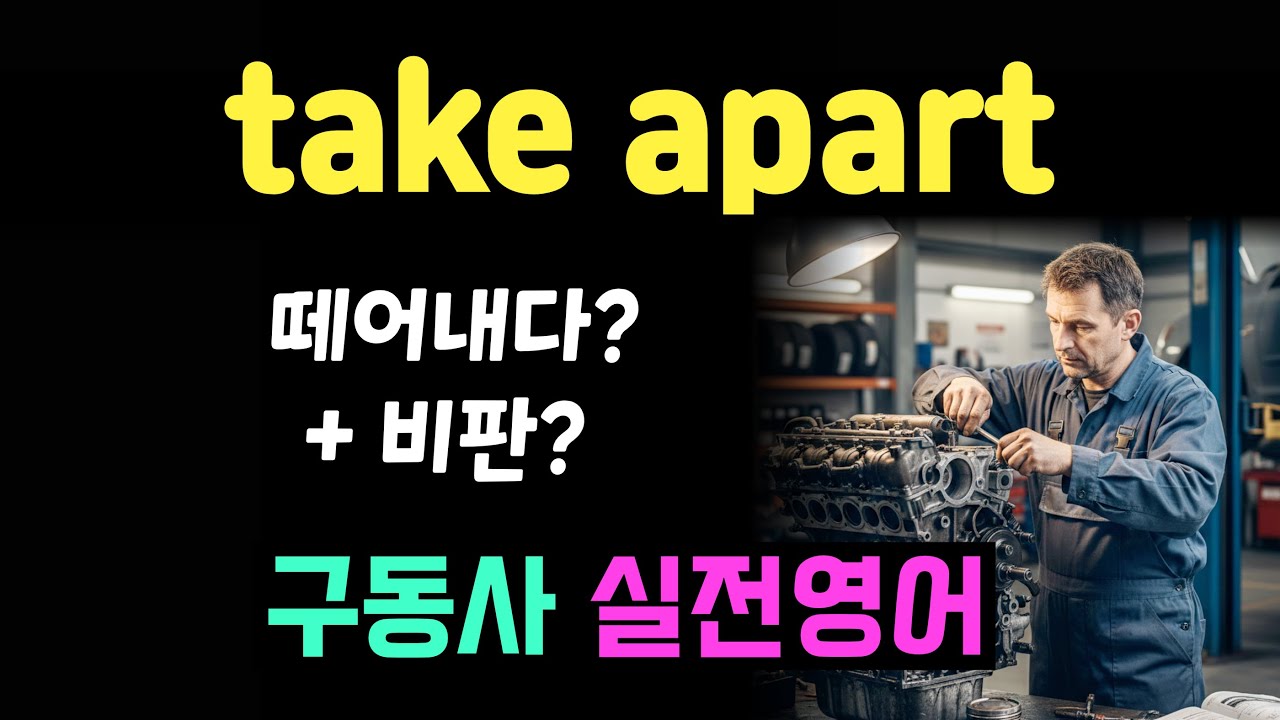 take apart 떼어내다? 🛠️ 조목조목 비판까지! #생활구동사