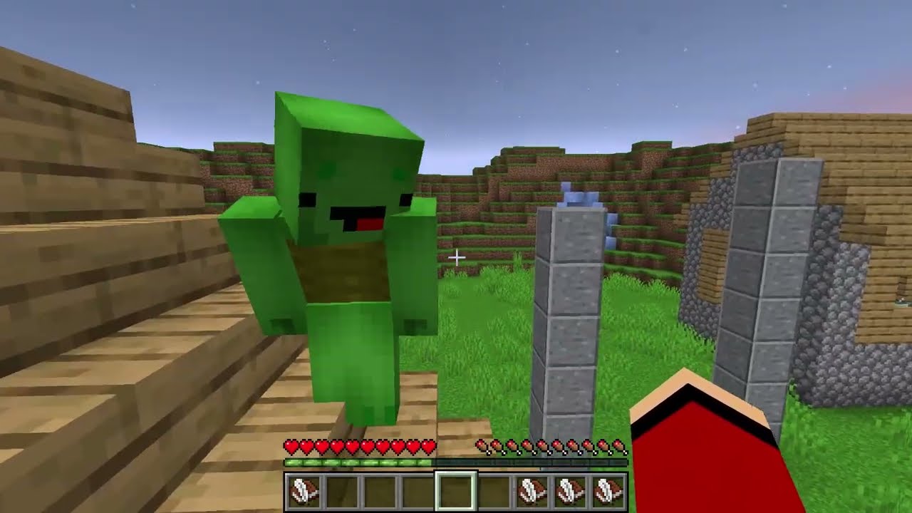 JJ and Mikey Escaping from BLOOD MOON VILLAGE in Minecraft - Maizen
