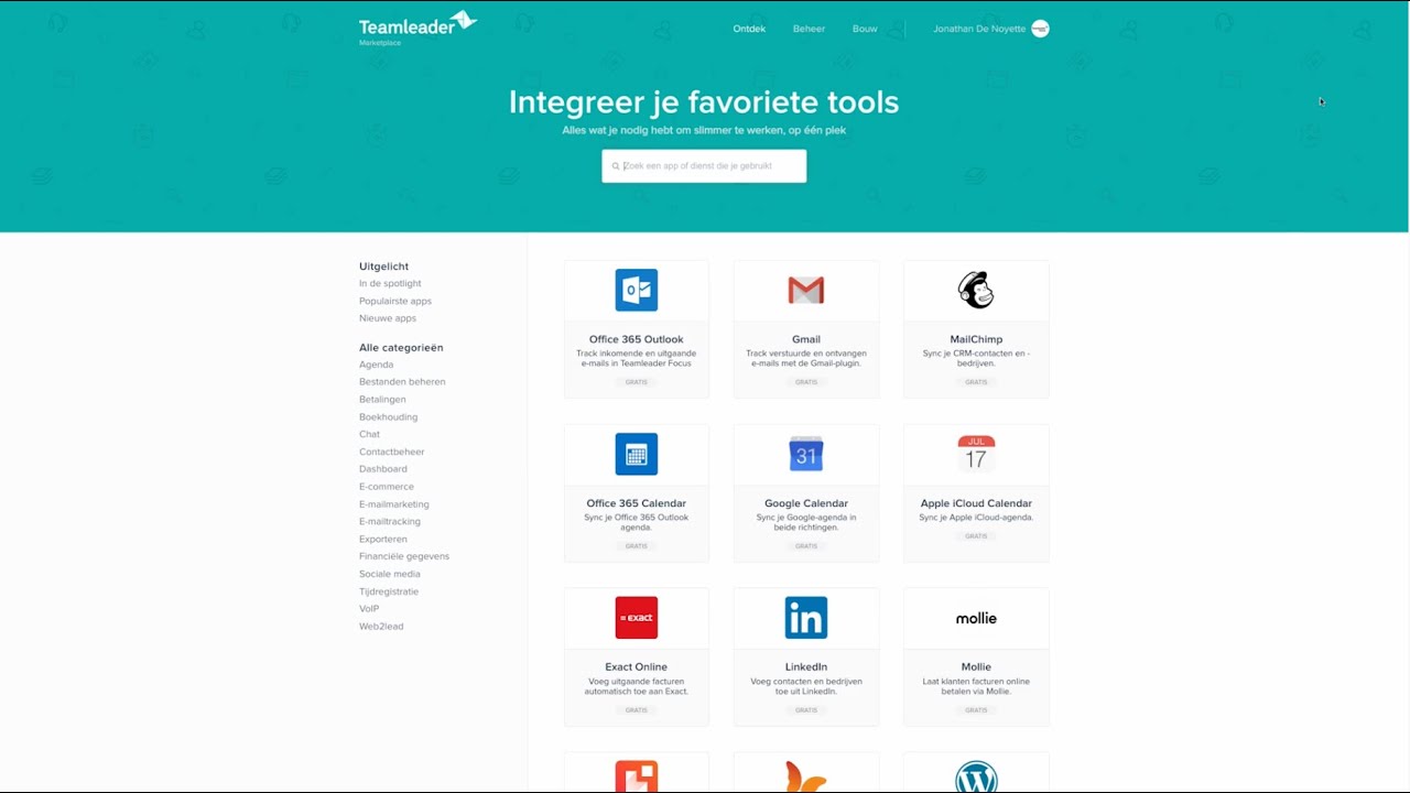 Integraties | Teamleader Focus