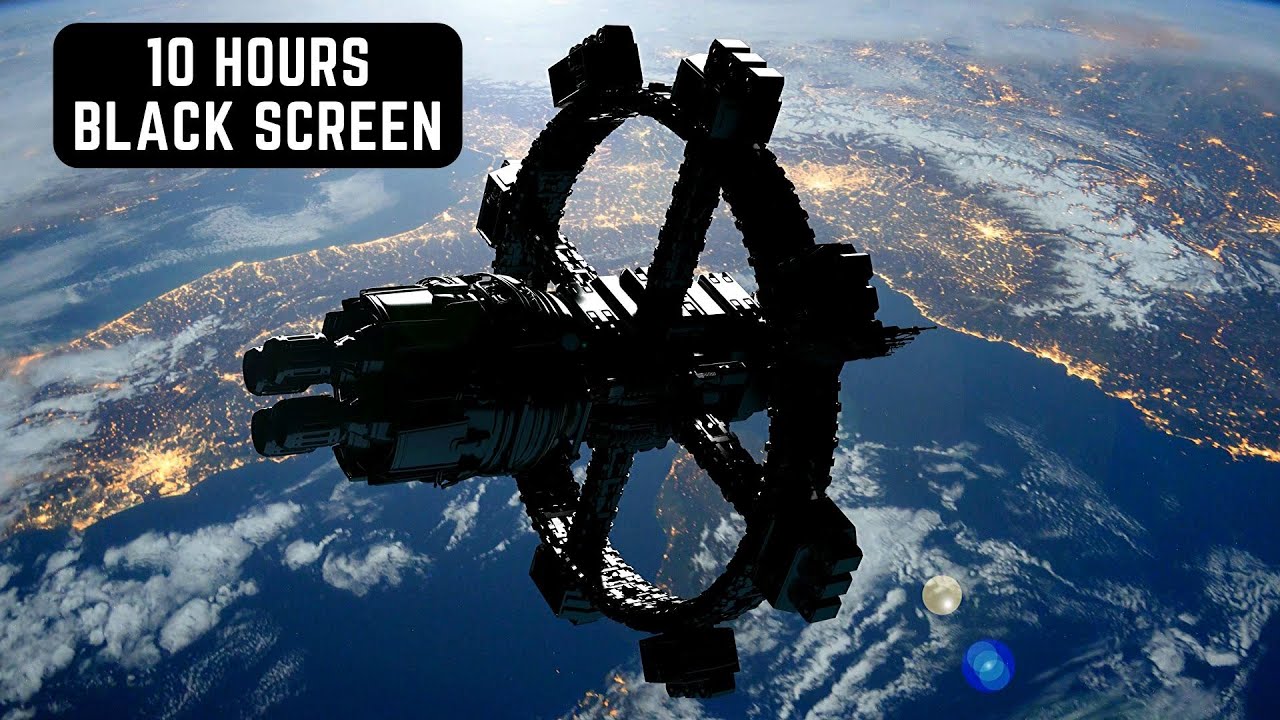 Space Station Ambience - 10 Hours Black Screen | White Noise | Sleep, Study, Relax