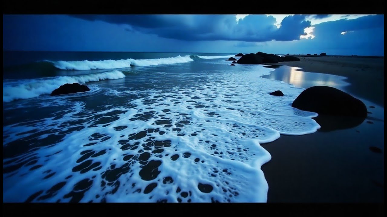 Когда тишина кажется тяжелой, пусть говорит море 🌙 | Расслабляющие звуки морской волны от бессонниц