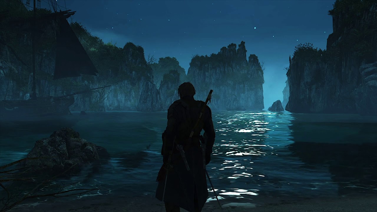 Assassin's Creed IV - Nighttime Ocean Ambiance (waves, crickets, white noise)