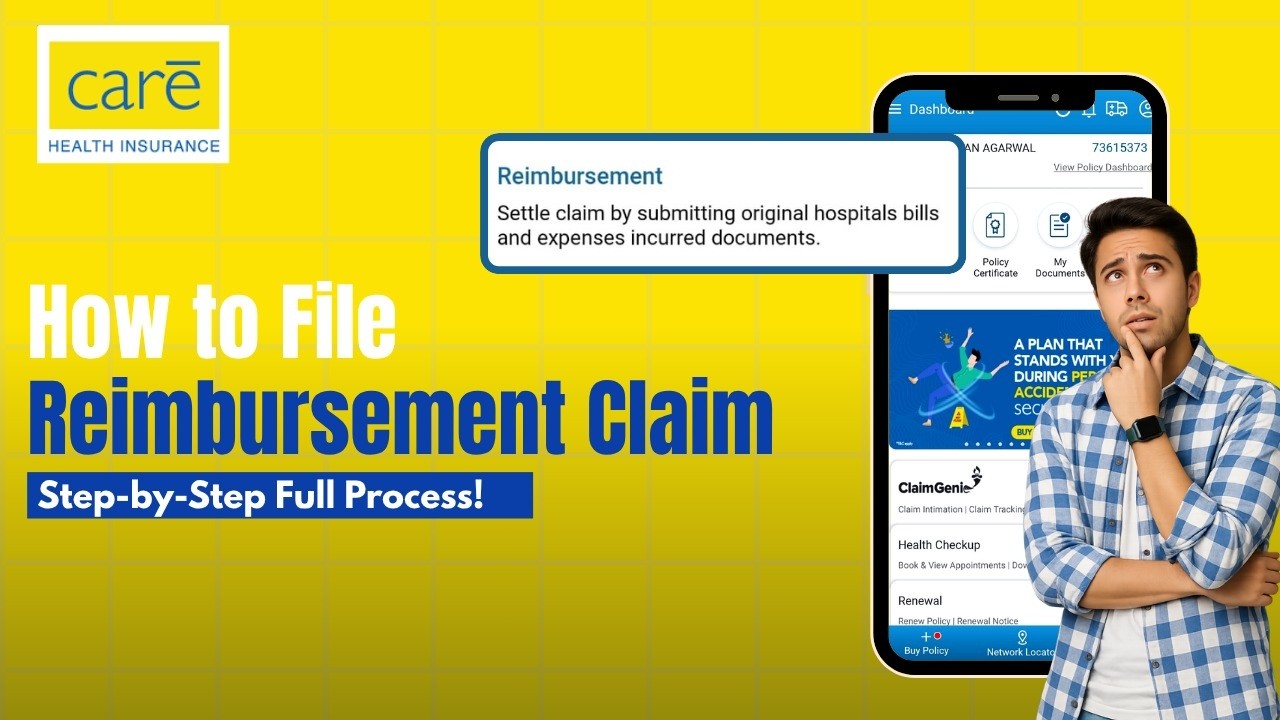 🤙🏻Care Health Insurance Reimbursement Claim file online | How to file claim online Hindi