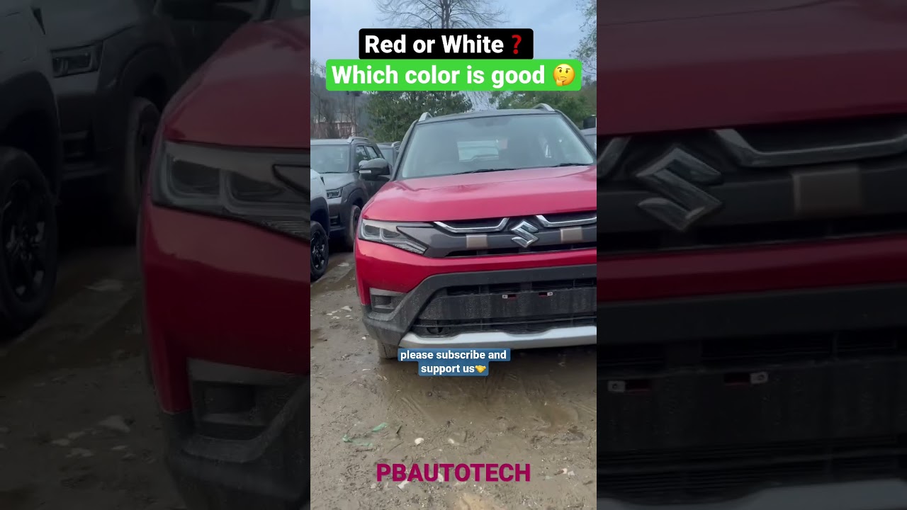 Red vs white ! Which color🌈 is good in new😍 Brezza 2023🔥 ? @PBautotech #new #brezza #2023