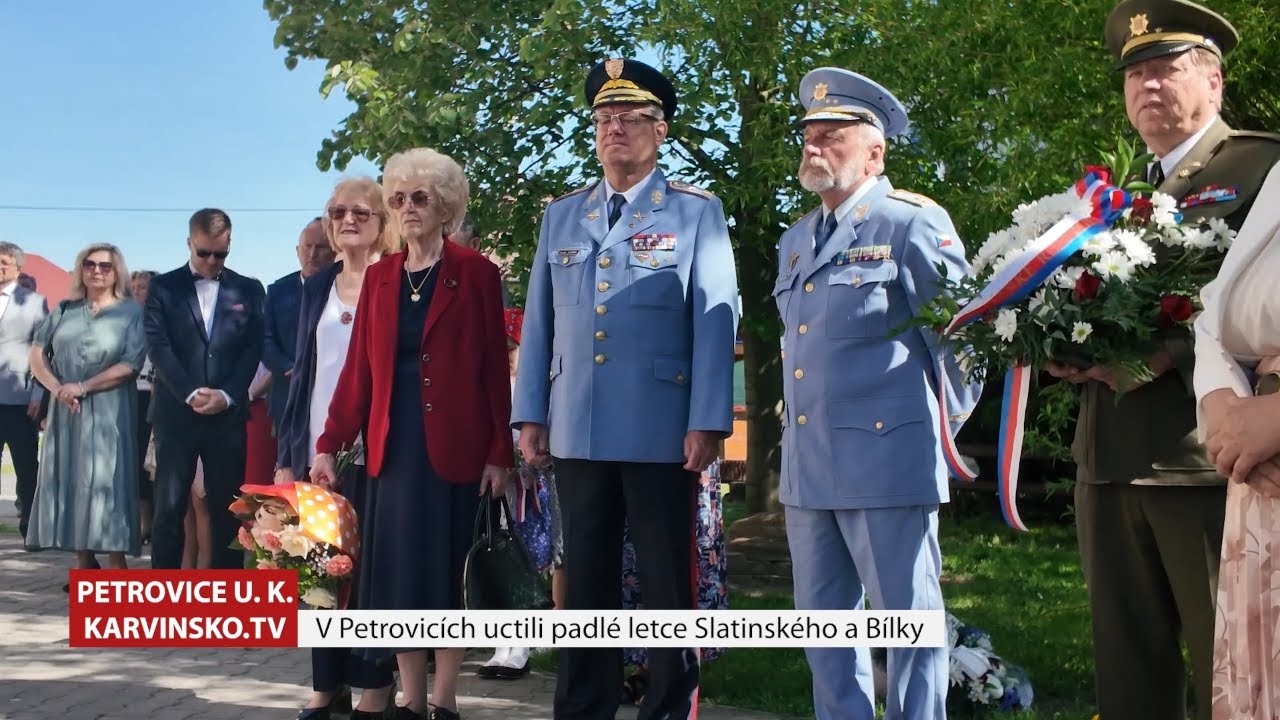 V Petrovicích uctili padlé letce Pavola Slatinského a Jána Bilku  #Karvinsko.TV  @TelevizeKarvinsko​