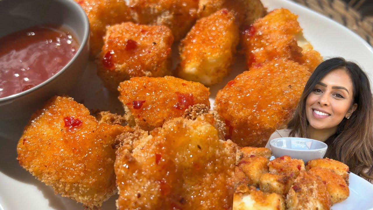 AIR FRYER OVEN SWEET CHILLI HALLOUMI BITES
