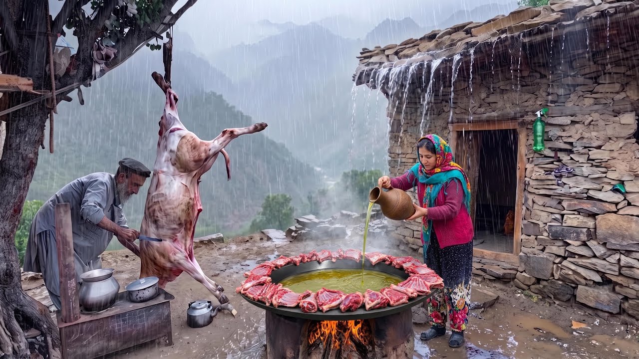 Life Far From Civilization! Cooking a Massive Lamb Pilaf for an Afghan Mountain Village Feast 🏔️🍚