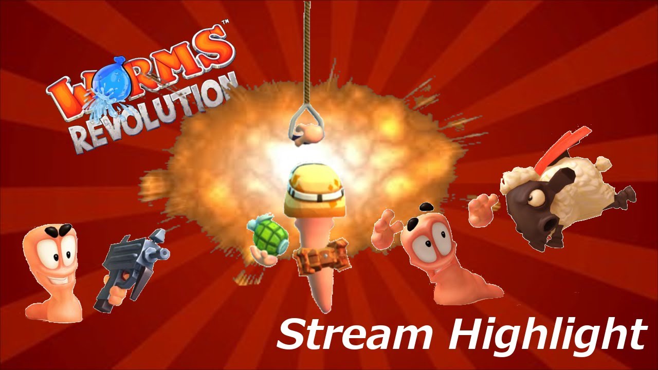 Most intense and Funny Worms Game EVER! Livestream Highlight- Worms Revolution: