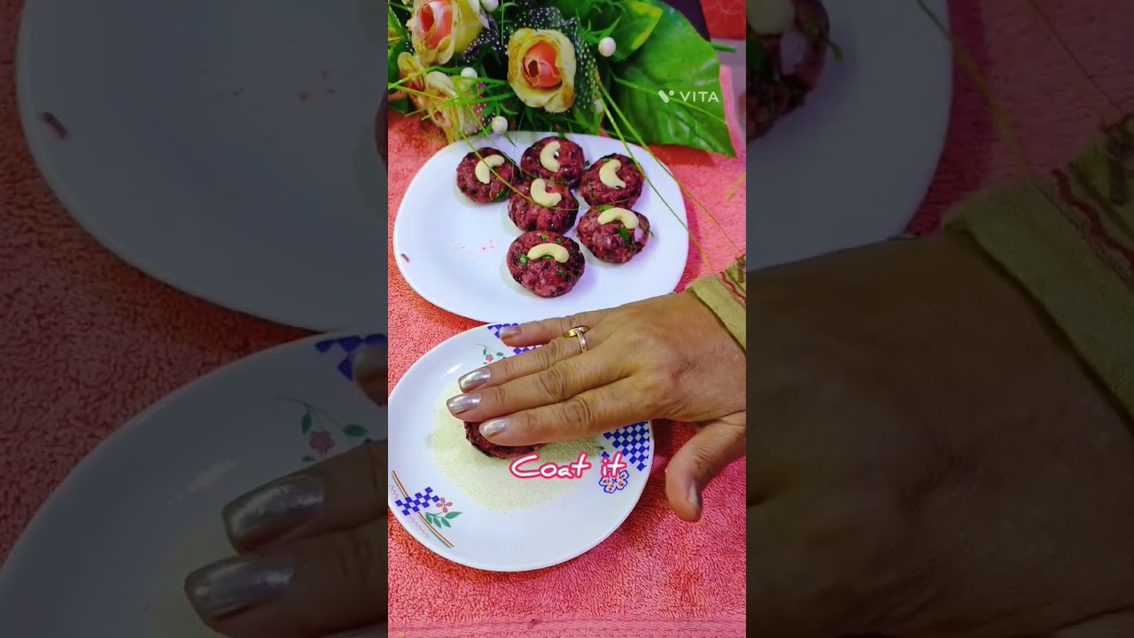 "Savory Beetroot Cutlets: Crispy outside, tender inside – a delicious twist on classic cutlets! 🍽️💜