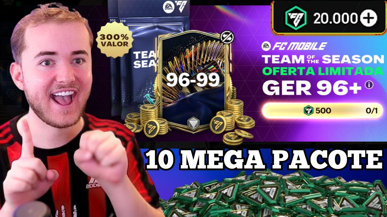 🎁COMPREI O MEGA PACOTE PRA 10 INSCRITOS SORTUDOS🎁96-99 GARANTIDO NO FC MOBILE 24