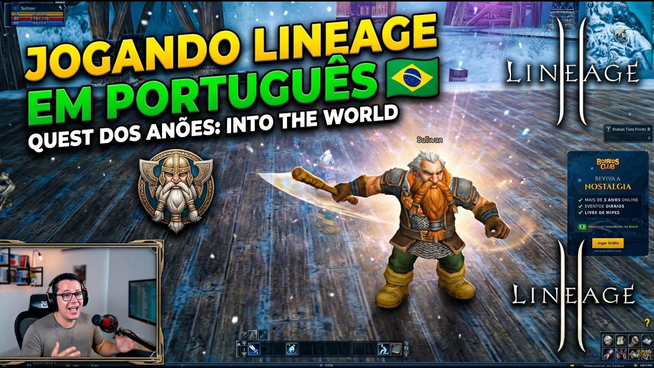 Jogando Lineage de Dwarf em Português (Missão: Into the World) #l2 #ptbr