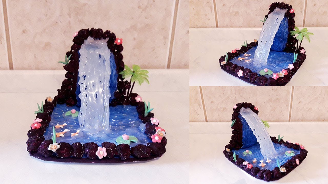 Como Fazer Cachoeira - 🌊 Miniatura Diy - Maquete Cascata!