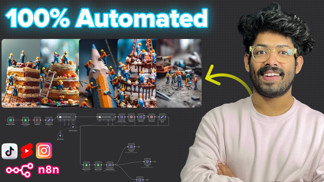 I Built a 24/7 Viral Shorts Machine with No-Code (free n8n template) Veo 3