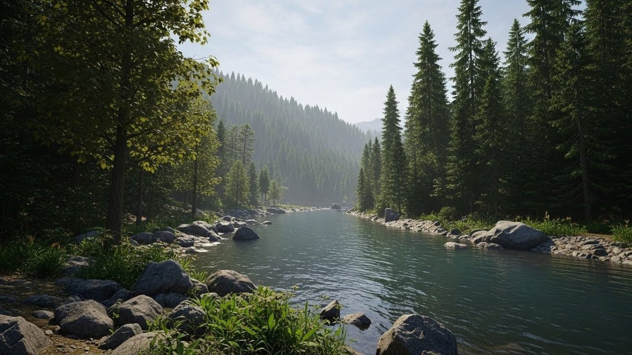 River Ambience 🌿 Soothing Flowing Water Sounds for Meditation and Deep Sleep #469