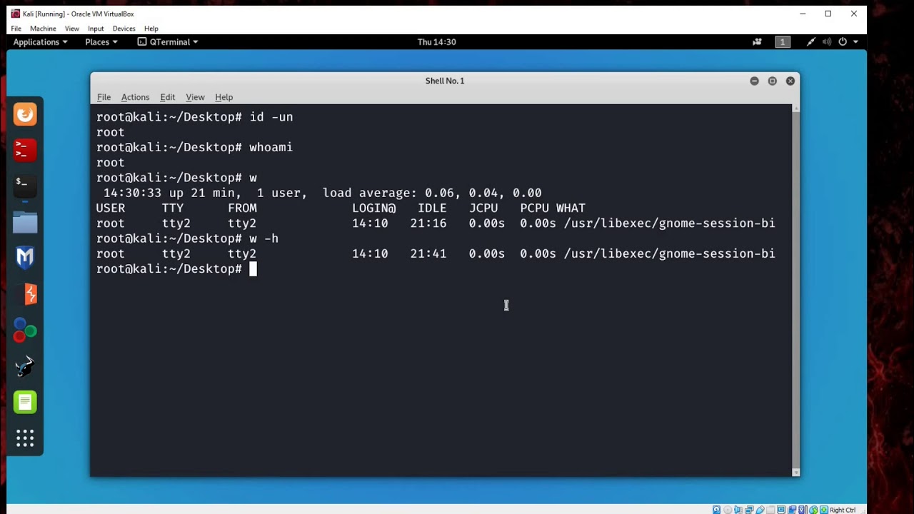 whoami command kali linux