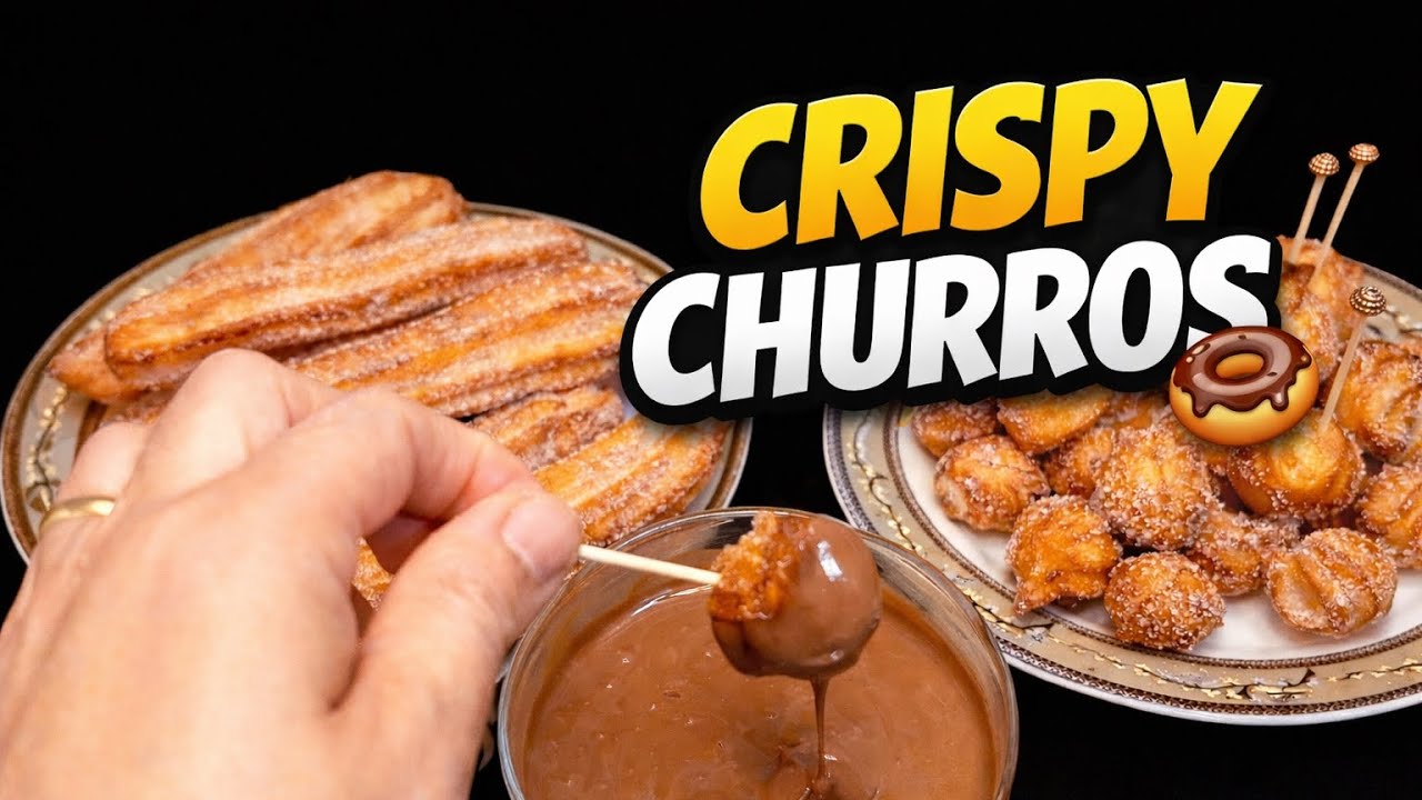 Easy Crispy Churros Recipe at Home | تشوروز مقرمش وسهل بدون ماكينة 🍩