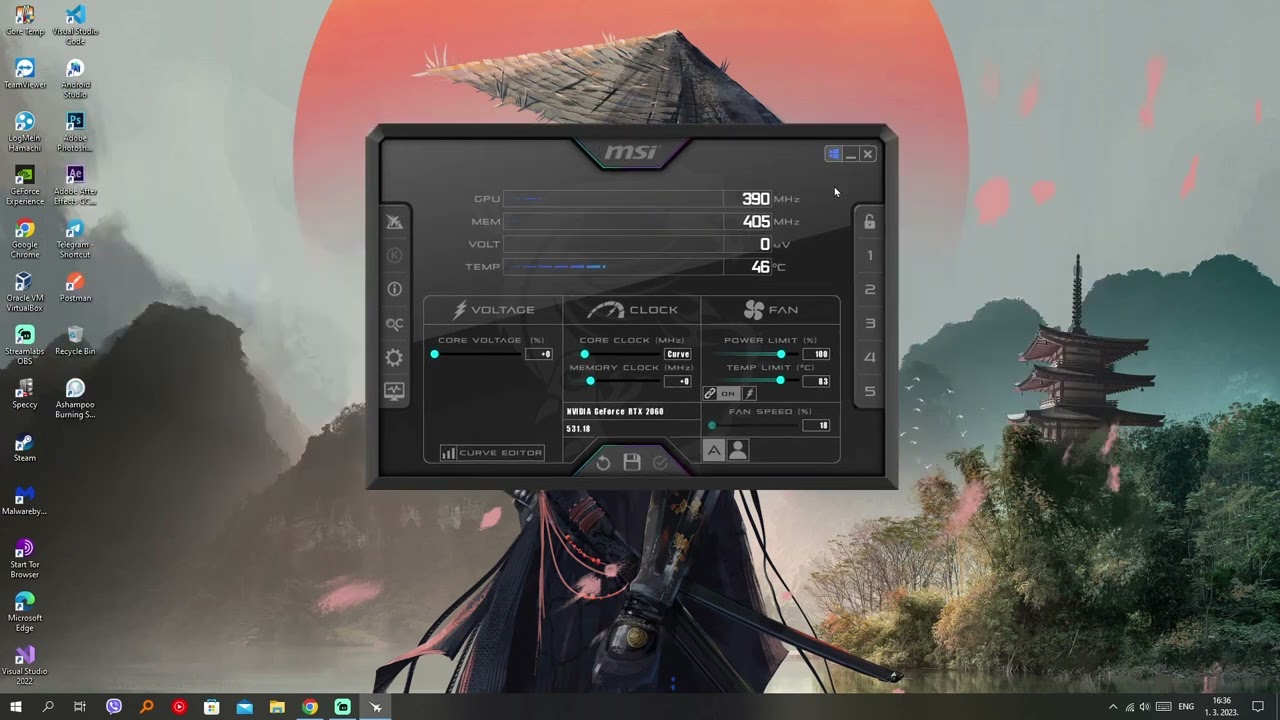 Gigabyte 2060 12GB OC - Undervolting - Reducing temperature with same performance