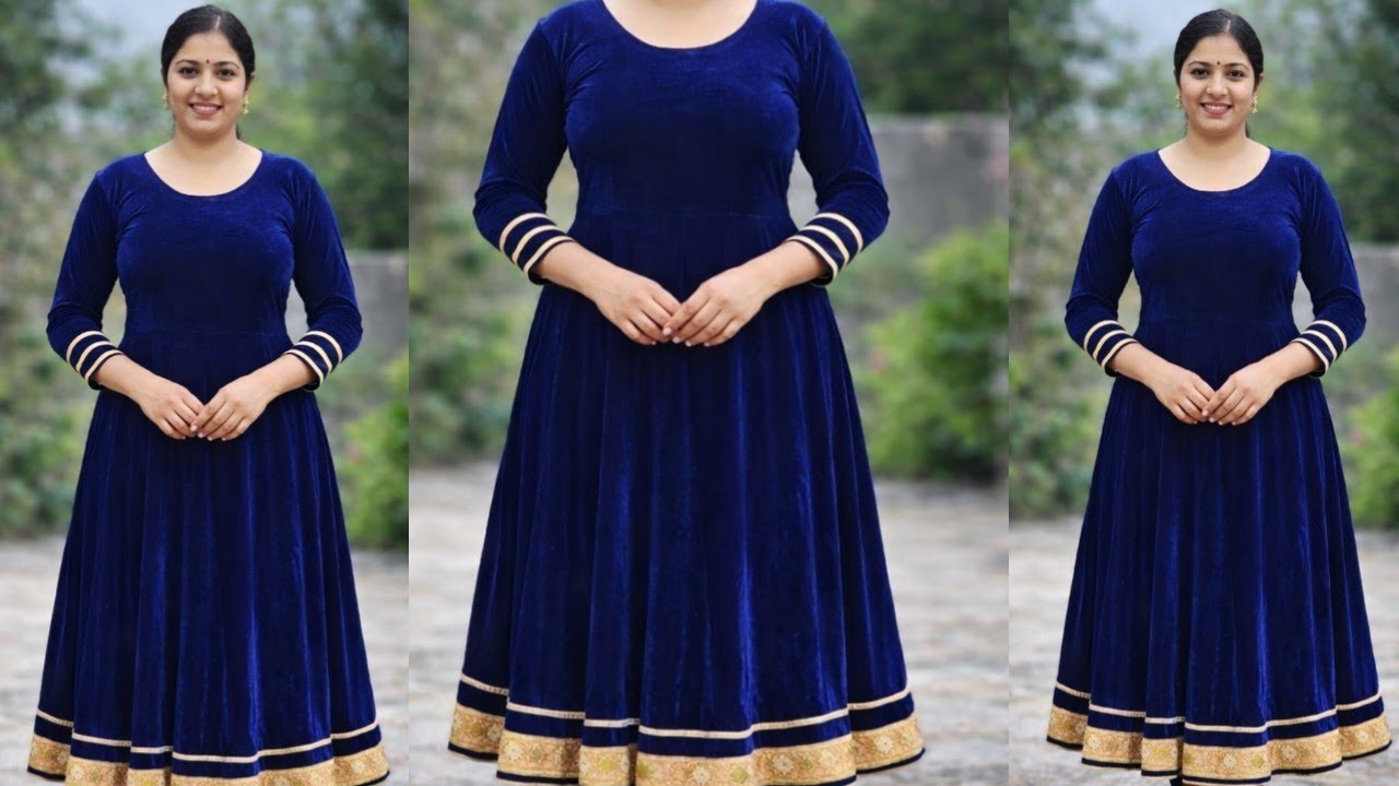 Long Umbrella Kurti Cutting & stitching | Winter Special Velvet Umbrella Frock | Party Wear Umbrella