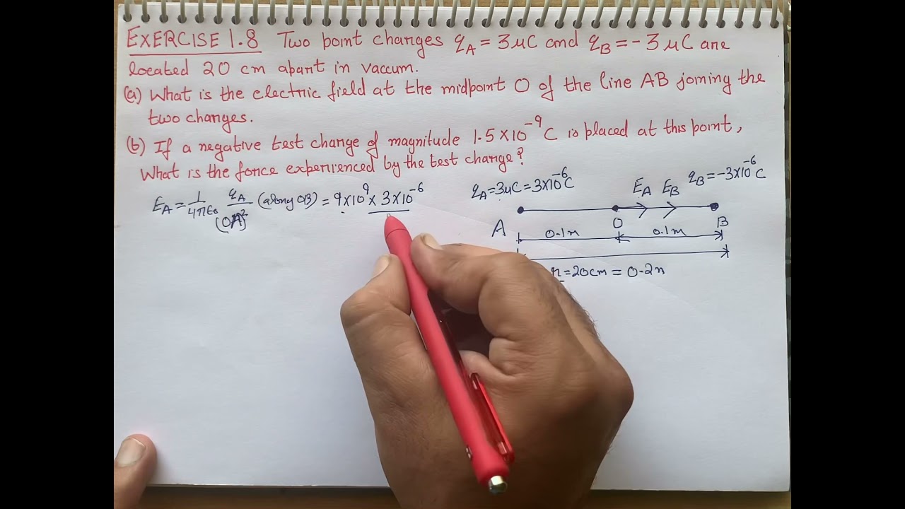 Exercise 1.8 Two point charges qa= 3uC and qb = -3uC are located 20 cm apart in vacuum. (a) What is