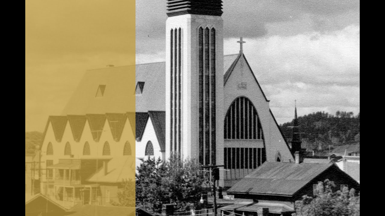 Construction de l'église du Christ-Roi en 1955