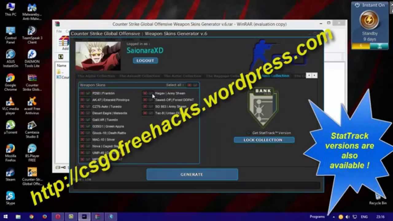 [ CS:GO ] Counter Strike Global  : Offensive Weapon - Skins Generator v.6 [ Item Unlocker]